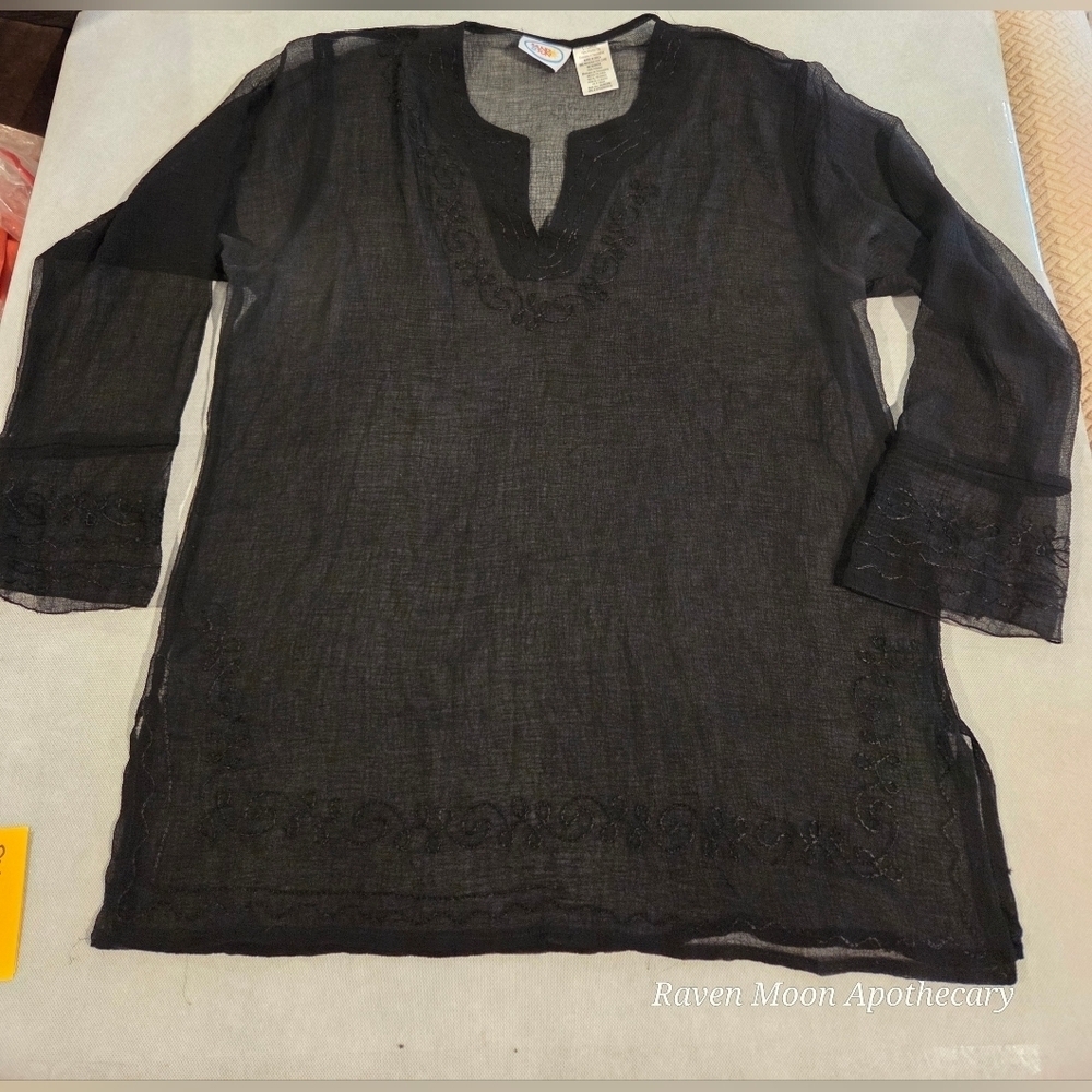 Black Sheer Top / Cover Up